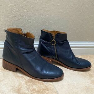 Beek by two birds black ankle bootie with inside zipper